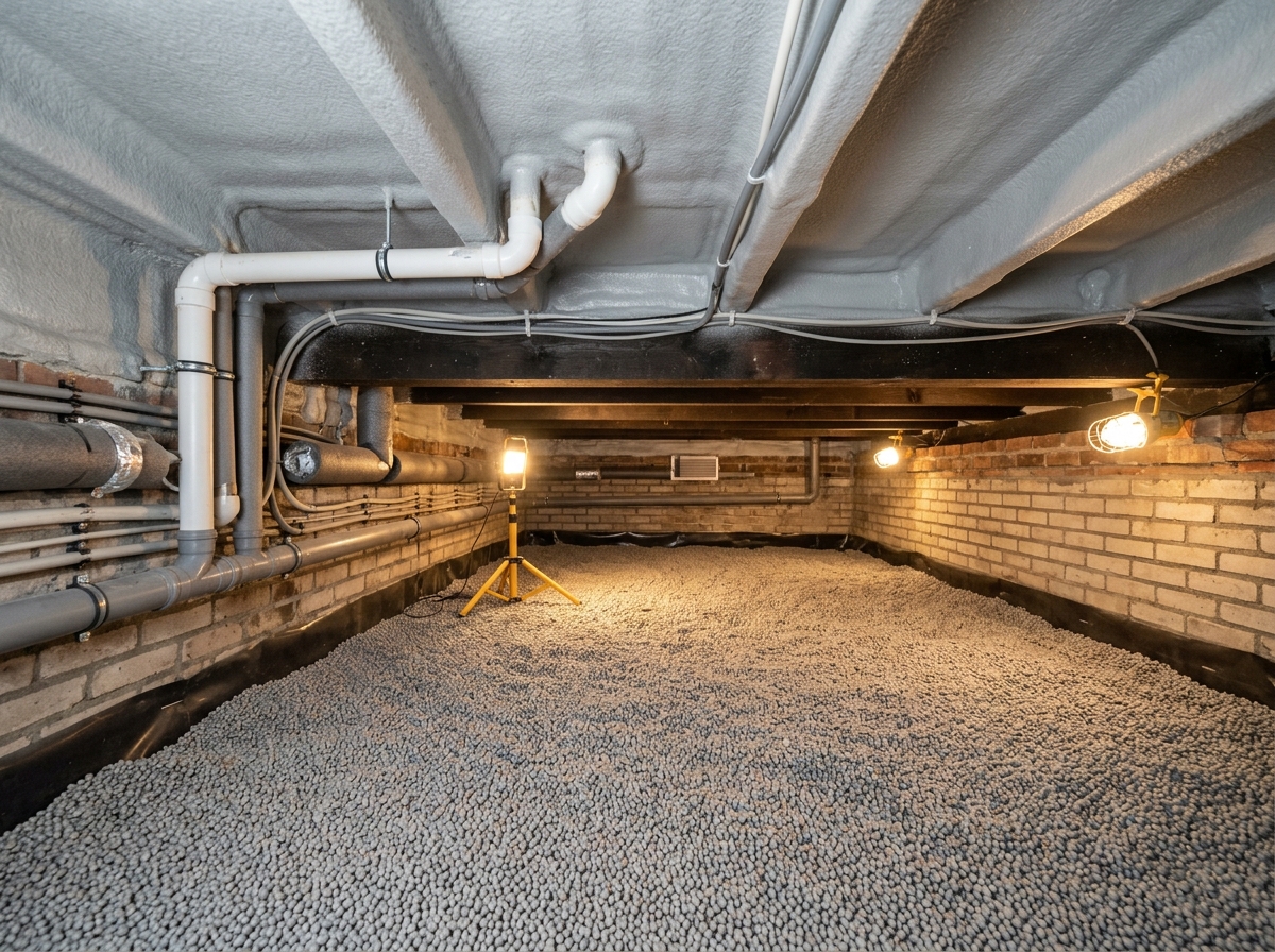 Inspectie kruipruimte en vloerconstructie